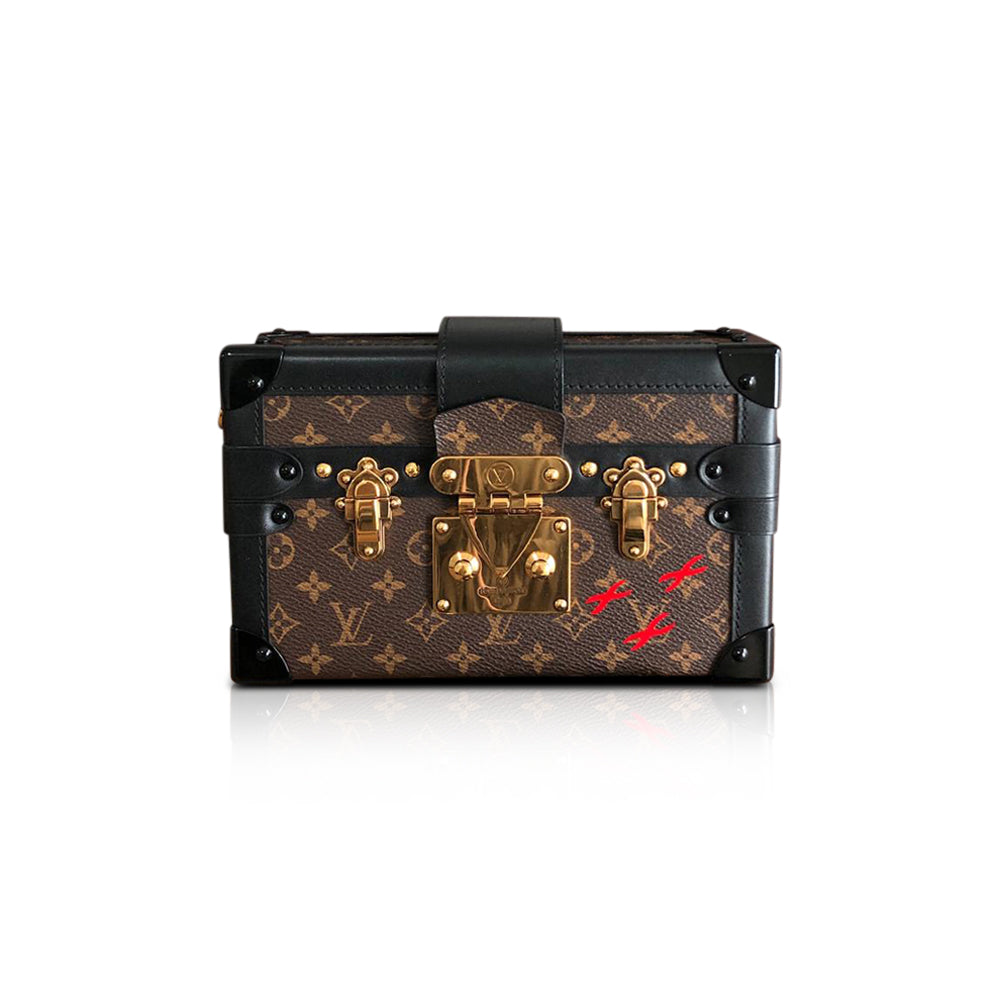 Louis-Vuitton Petite Malle Monogram Leather Bag with Strap
