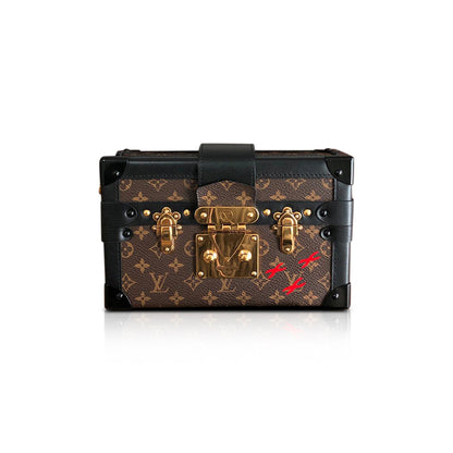 Louis-Vuitton Petite Malle Monogram Leather Bag with Strap