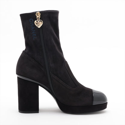 Chanel Short Coco Boots 35.5 Ladies Black G45195