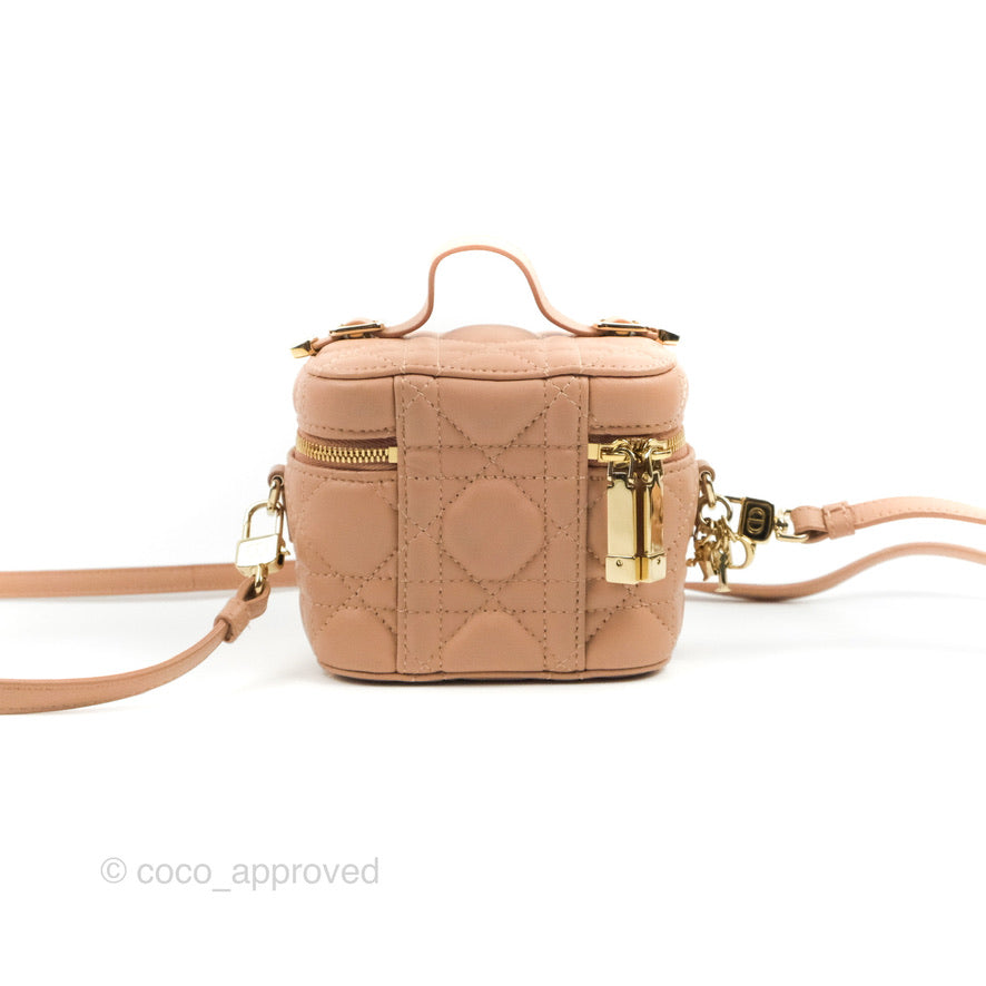 Christian Dior Micro Lady Dior Vanity Case Pink Cannage Lambskin