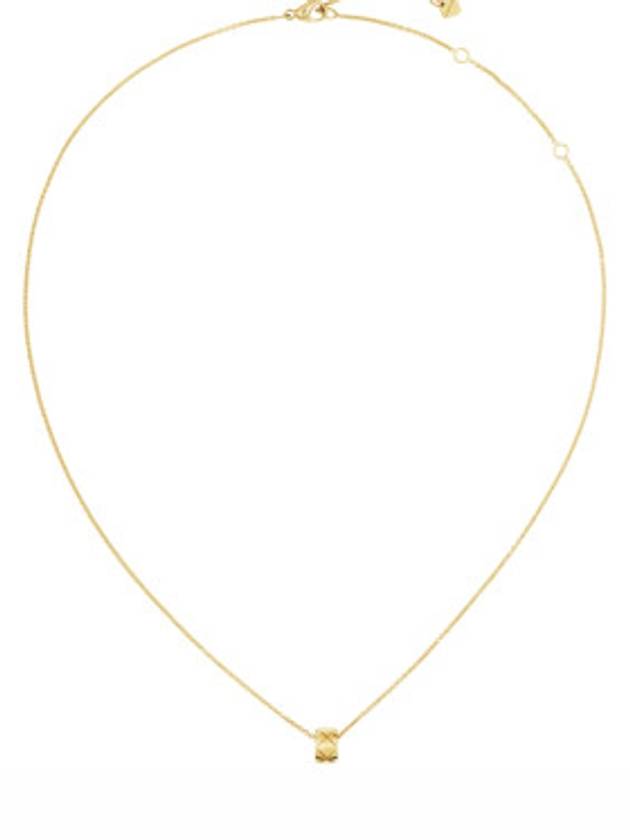 Coco Crush Quilted Motif Necklace Gold Chanel