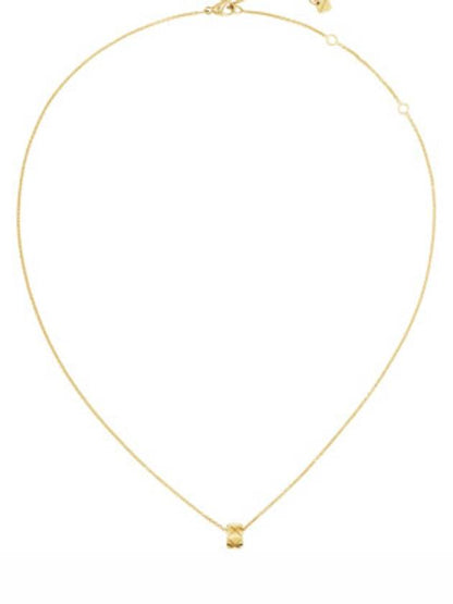 Coco Crush Quilted Motif Necklace Gold Chanel