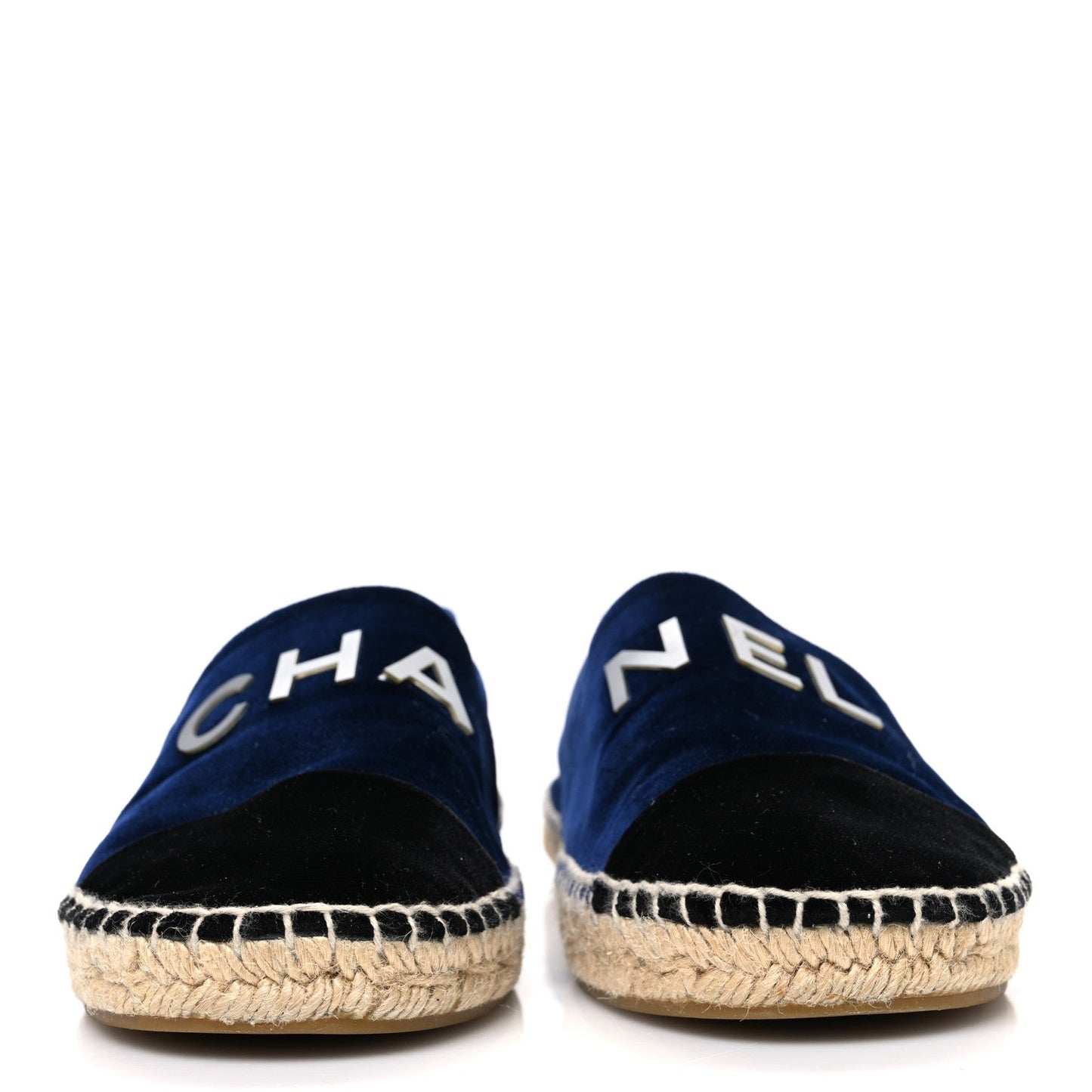 Velvet Logo Espadrilles 38 Navy Black