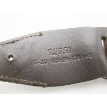 GUCCI Brown Leather Links Wood Bamboo Buckle