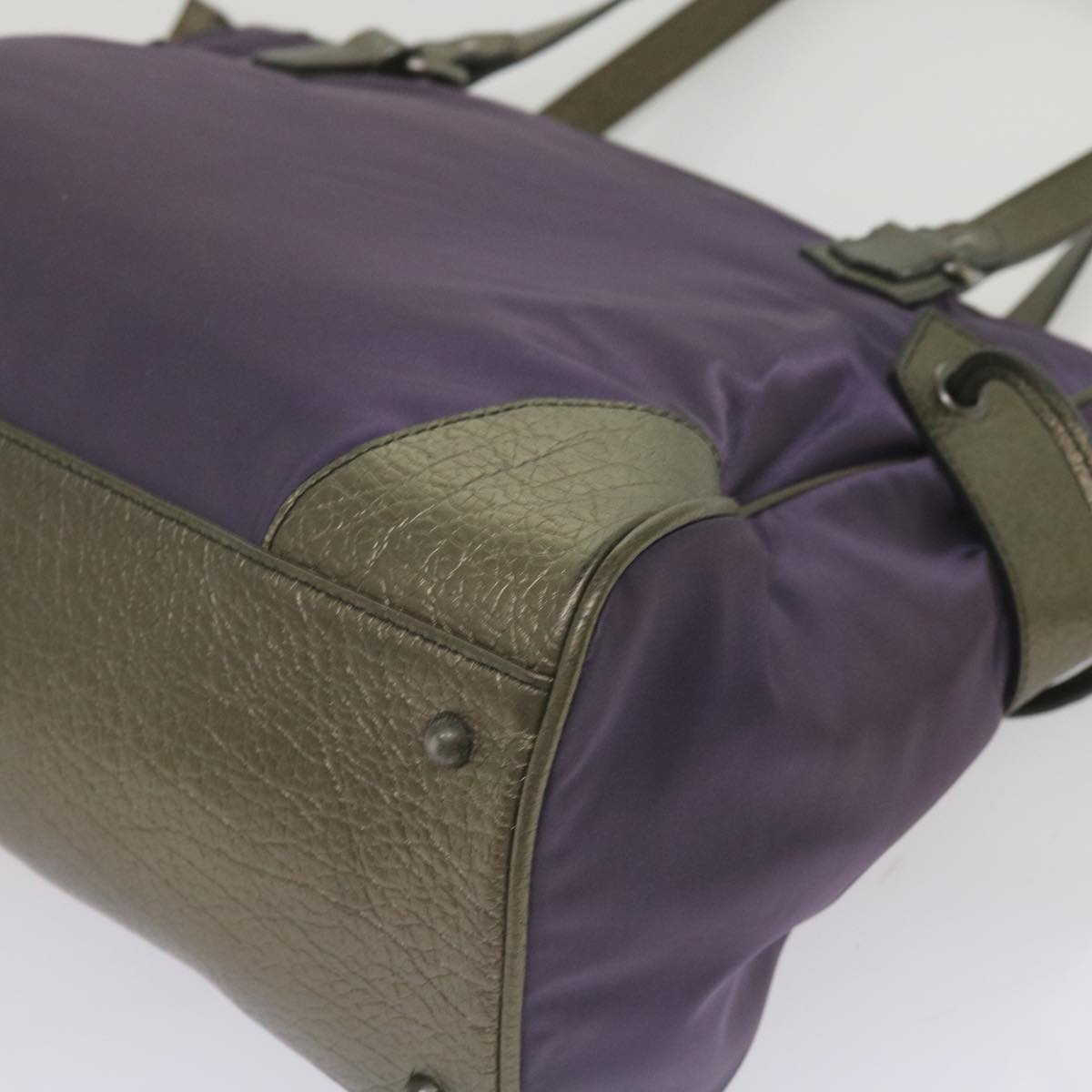 Burberry Tote Bag Nylon Purple Auth 65716