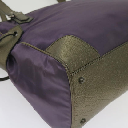 Burberry Tote Bag Nylon Purple Auth 65716
