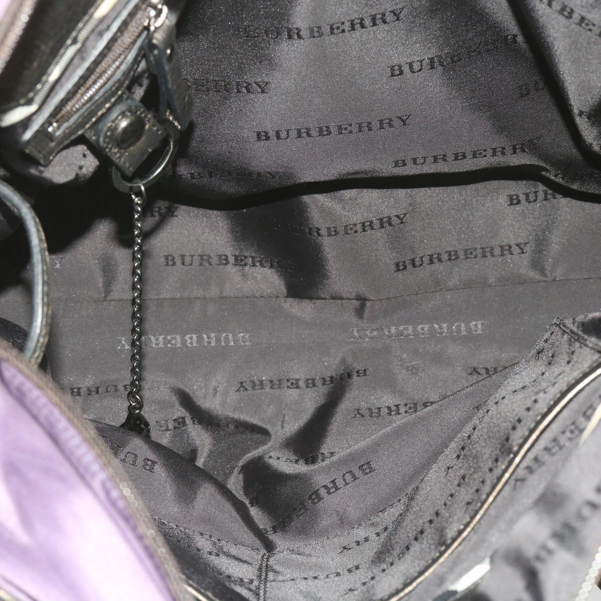 Burberry Tote Bag Nylon Purple Auth 65716