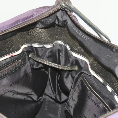 Burberry Tote Bag Nylon Purple Auth 65716