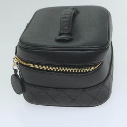 Chanel Bicolole Vanity Cosmetic Pouch Leather Black CC Auth