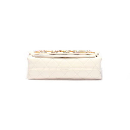 Chanel Quilted Leather Enchained Flap Bag Leather Shoulder Bag in Excellent condition