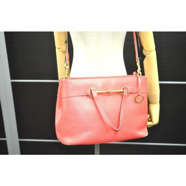 Gucci Salmon Leather Two-Way 1955 Horsebit Top Handle Bag