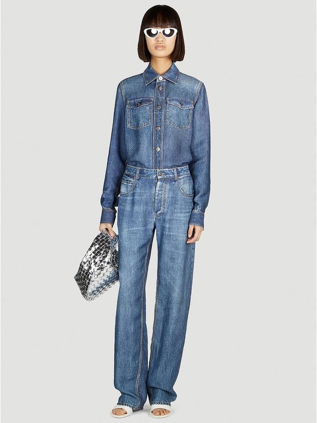 Luxury Bottega Veneta Straight Denim Jeans Blue