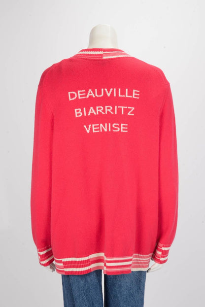 Chanel Pink Cashmere Deauville Biarritz Venise Cardigan FR 50