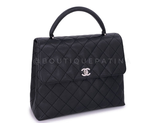 Chanel Vintage Black Caviar Kelly Flap Bag SHW