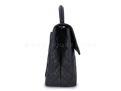 Chanel Vintage Black Caviar Kelly Flap Bag SHW