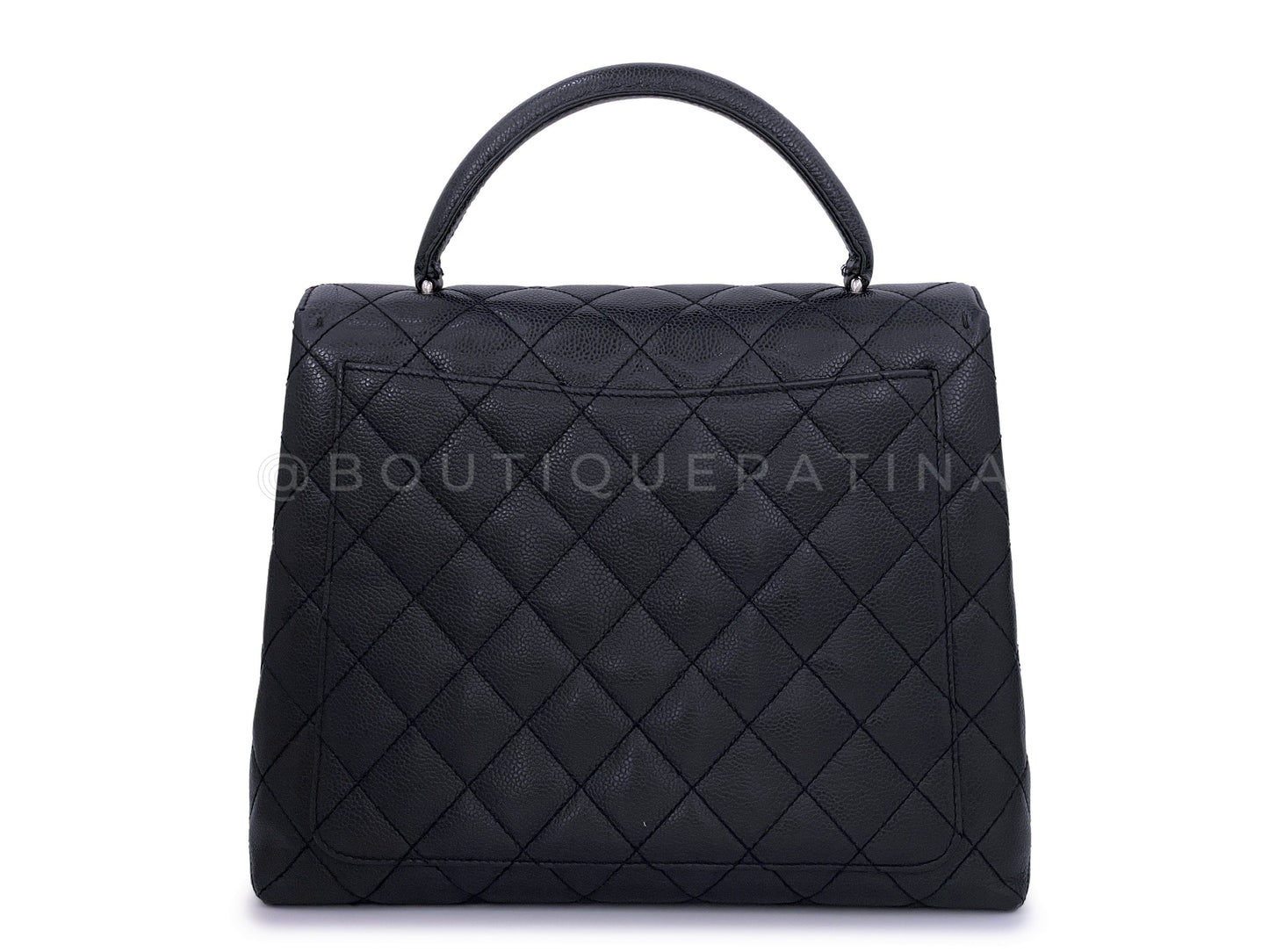 Chanel Vintage Black Caviar Kelly Flap Bag SHW
