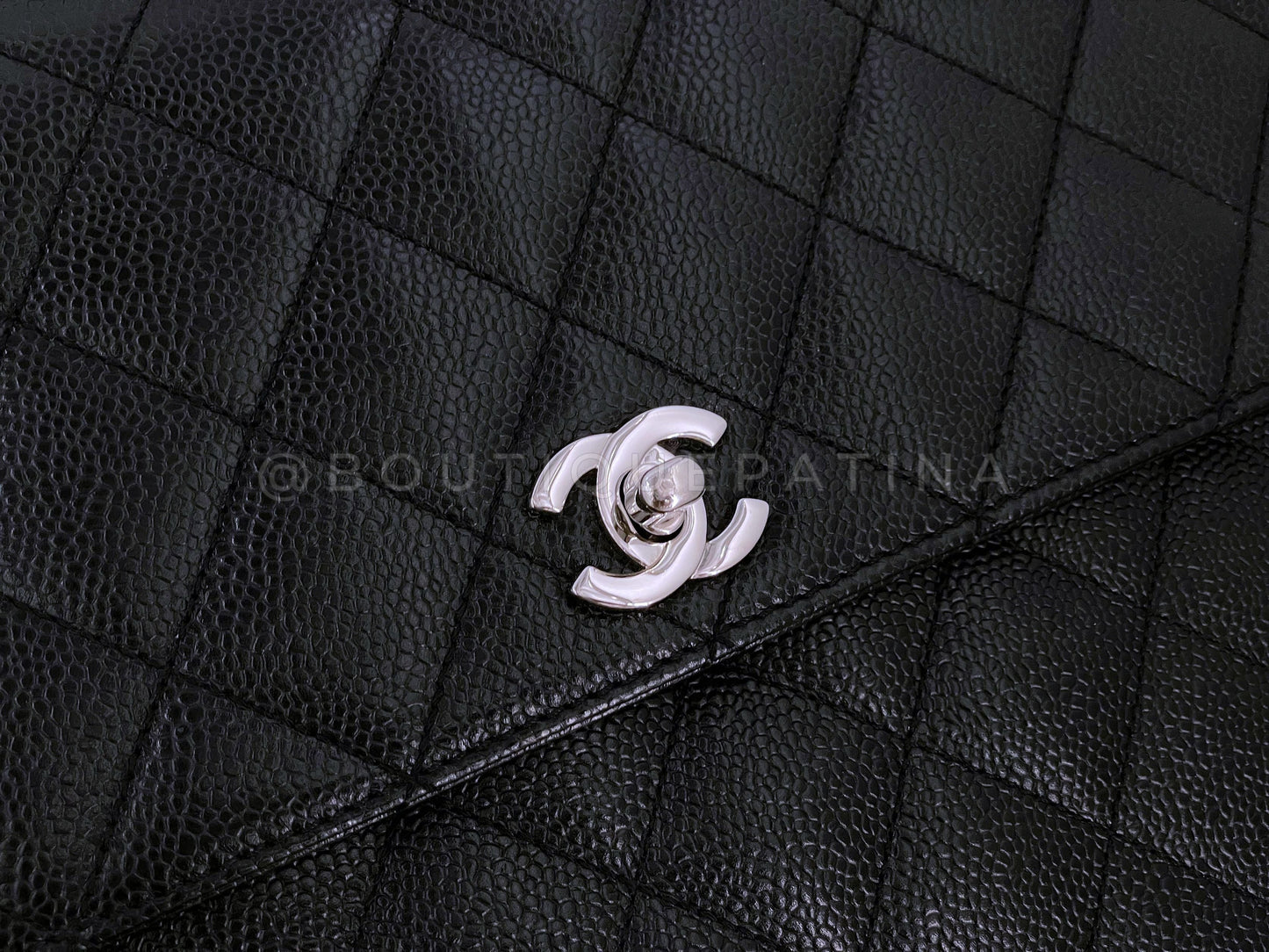 Chanel Vintage Black Caviar Kelly Flap Bag SHW