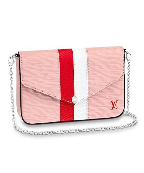 Louis Vuitton Pochette Felicie Epi Leather Rose Ballerine