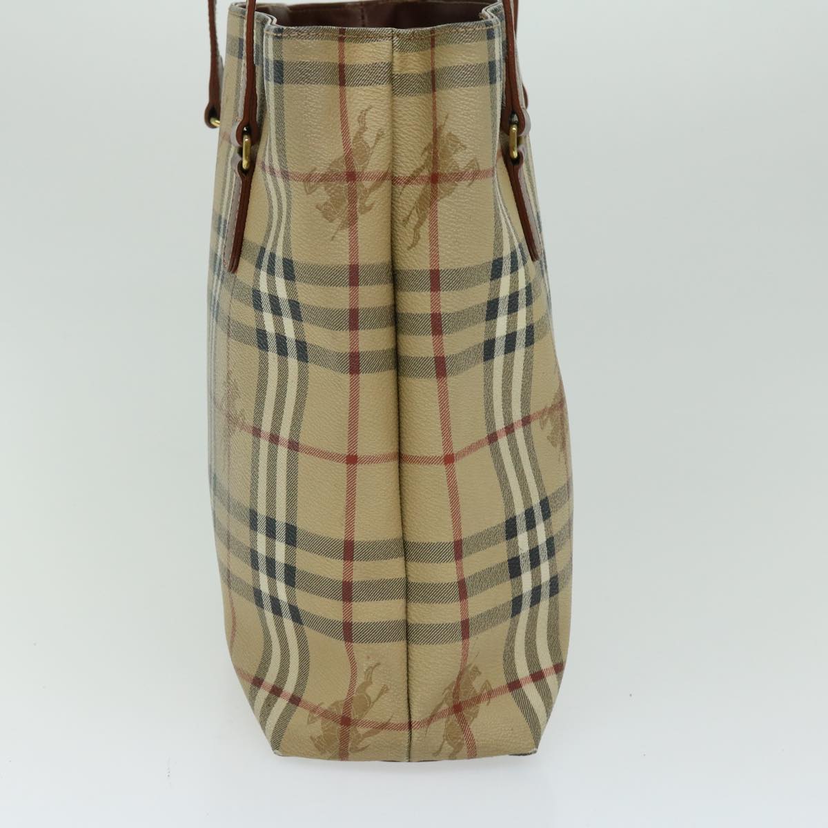 Burberry Nova Check Tote Bag PVC Beige Auth 66284