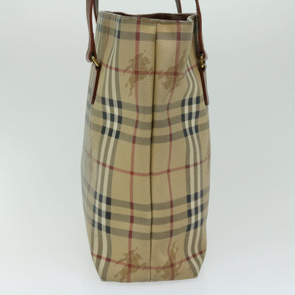 Burberry Nova Check Tote Bag PVC Beige Auth 66284