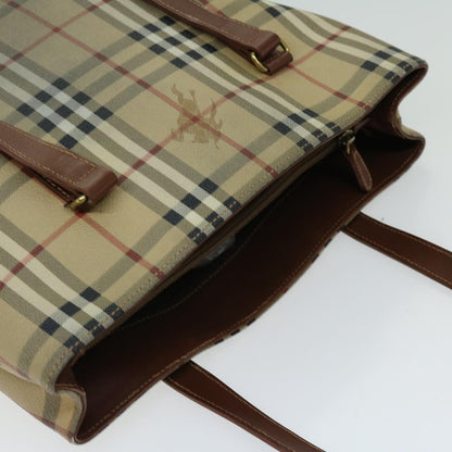 Burberry Nova Check Tote Bag PVC Beige Auth 66284