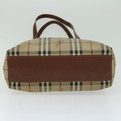 Burberry Nova Check Tote Bag PVC Beige Auth 66284