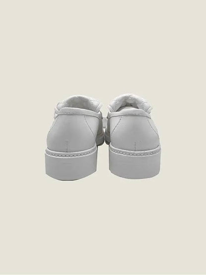 CC Logo Quilted Tab Loafers White Chanel