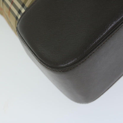 Burberry Nova Check Tote Bag Canvas Beige Auth 66489