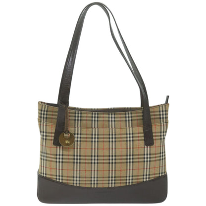 Burberry Nova Check Tote Bag Canvas Beige Auth 66489