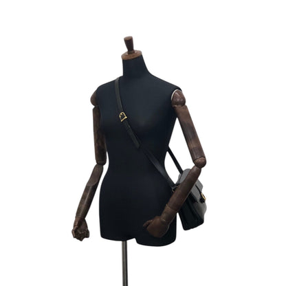 CELINE Horse Bit Crossbody Shoulder bag Black Vintage pv63af