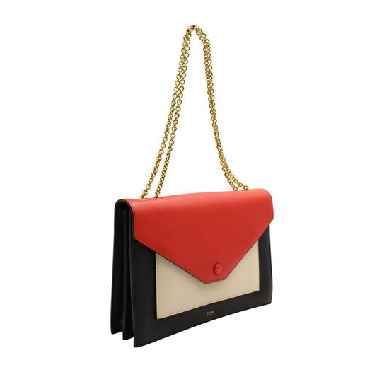 Celine Tri-Colour Flapbag Chalk