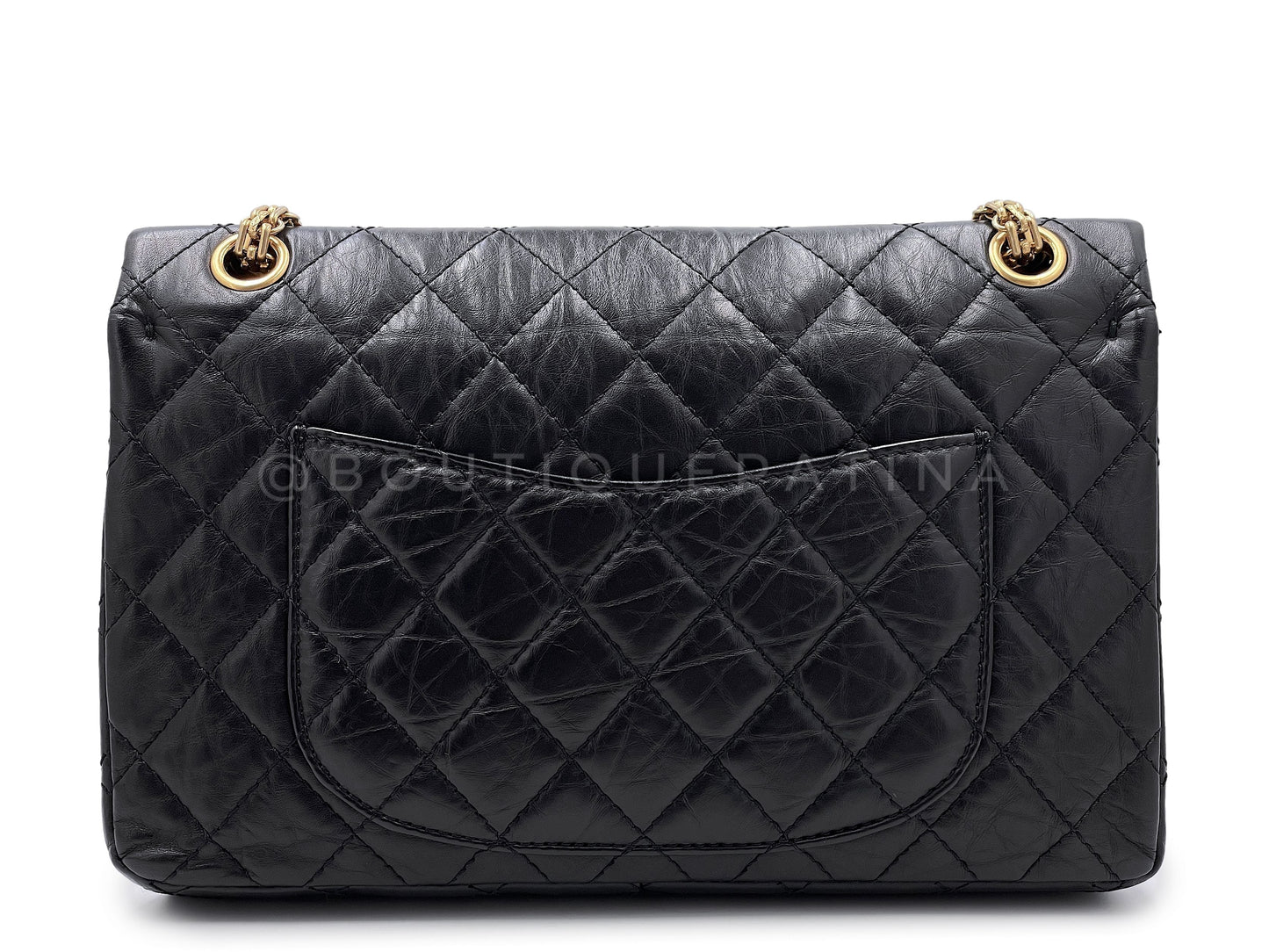 Chanel Black Aged Calfskin Reissue Medium 226 2.55 Flap Bag GHW