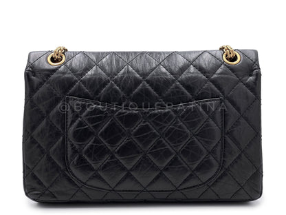 Chanel Black Aged Calfskin Reissue Medium 226 2.55 Flap Bag GHW