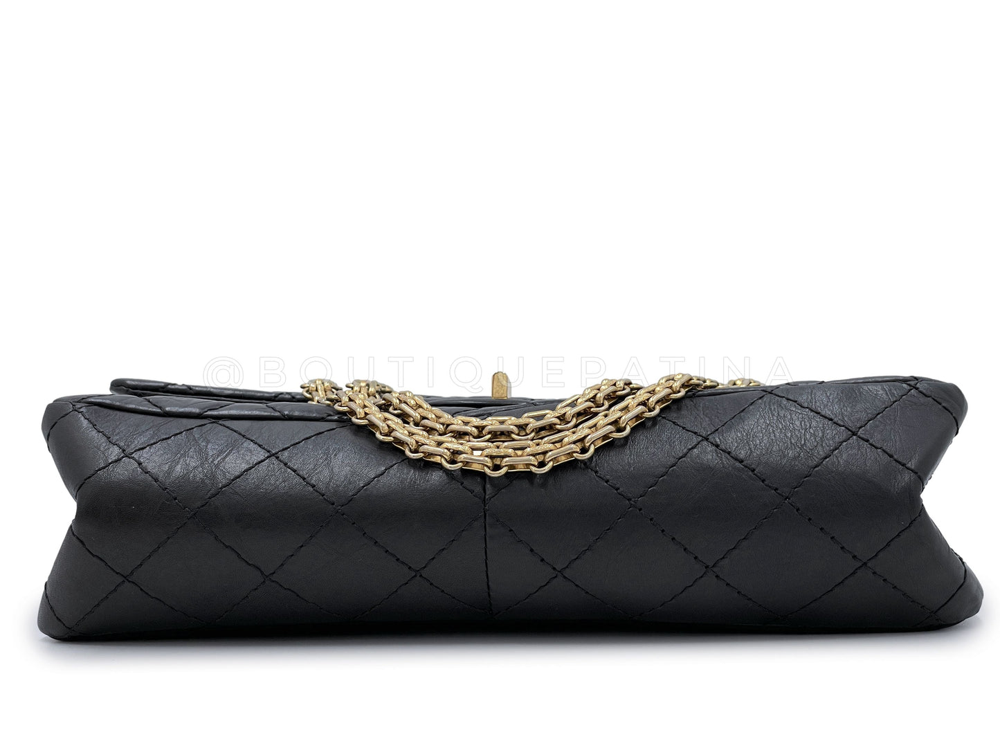 Chanel Black Aged Calfskin Reissue Medium 226 2.55 Flap Bag GHW