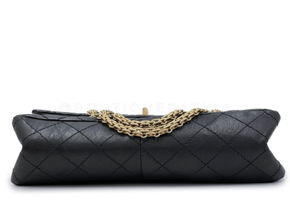 Chanel Black Aged Calfskin Reissue Medium 226 2.55 Flap Bag GHW