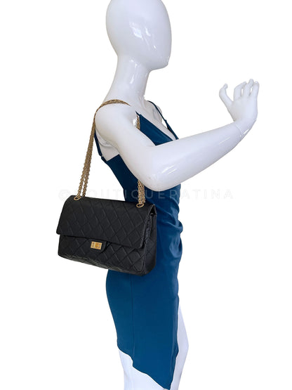 Chanel Black Aged Calfskin Reissue Medium 226 2.55 Flap Bag GHW