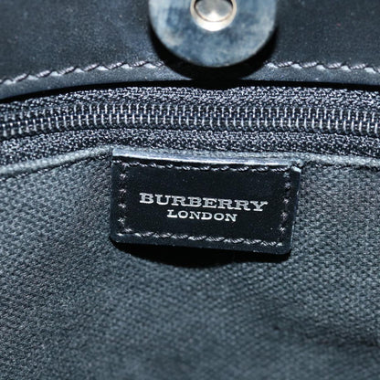 Burberry Nova Check Hand Bag PVC Beige Black Auth 67112