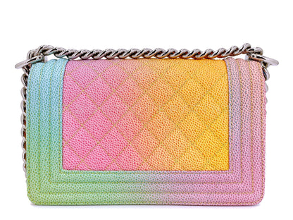 Chanel 17C Rainbow Caviar Coco Cuba Small Boy Flap Bag