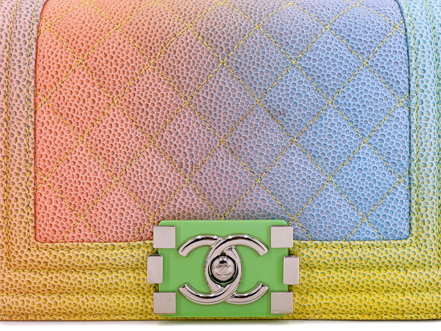 Chanel 17C Rainbow Caviar Coco Cuba Small Boy Flap Bag