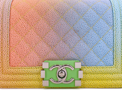 Chanel 17C Rainbow Caviar Coco Cuba Small Boy Flap Bag