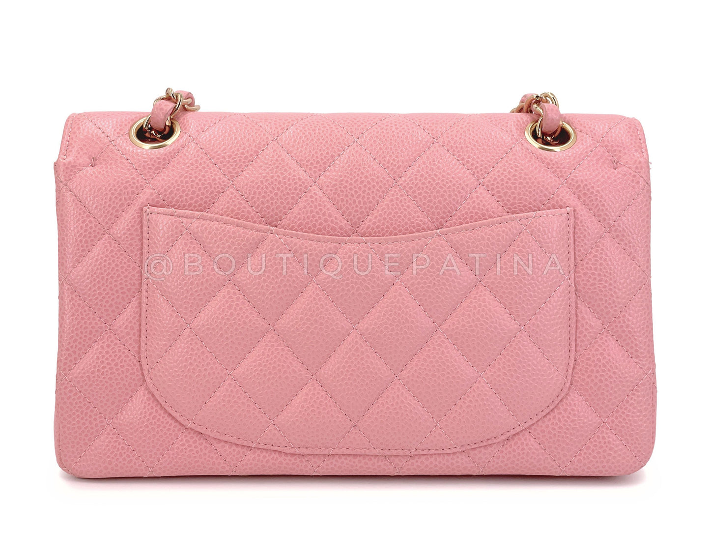 Chanel 2005 Vintage Sakura Pink Small Classic Double Flap Bag 24k GHW