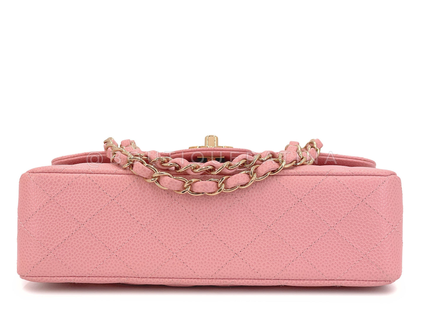Chanel 2005 Vintage Sakura Pink Small Classic Double Flap Bag 24k GHW
