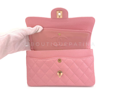 Chanel 2005 Vintage Sakura Pink Small Classic Double Flap Bag 24k GHW