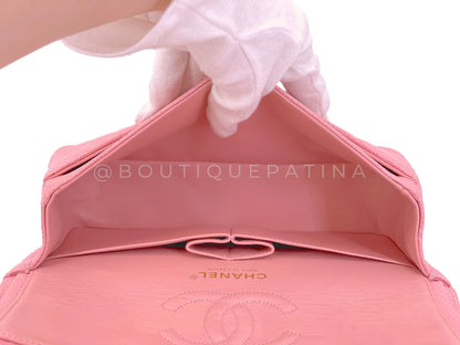 Chanel 2005 Vintage Sakura Pink Small Classic Double Flap Bag 24k GHW