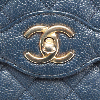 Chanel CC Quilted Caviar Flap Bag Leather Shoulder Bag in Good condition