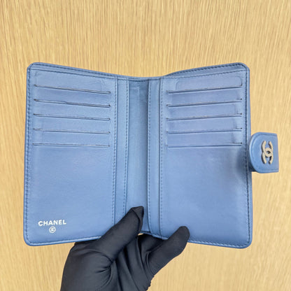 CHANEL Lambskin Quilted Zipped Pocket Wallet Lavander