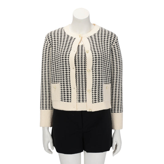 Dior Ivory & Black Technical Knit Houndstooth Twinset