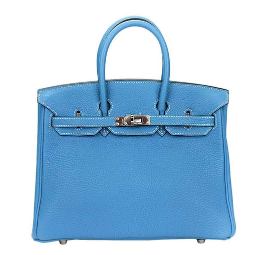 Hermès Birkin 25 Blue Jean Bag PHW