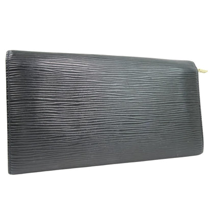Louis Vuitton Black Leather Portefeuille Sarah wallet accessories