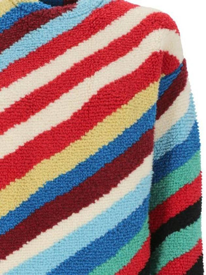 Luxury Bottega Veneta Striped Crew Neck Wool Knit Top